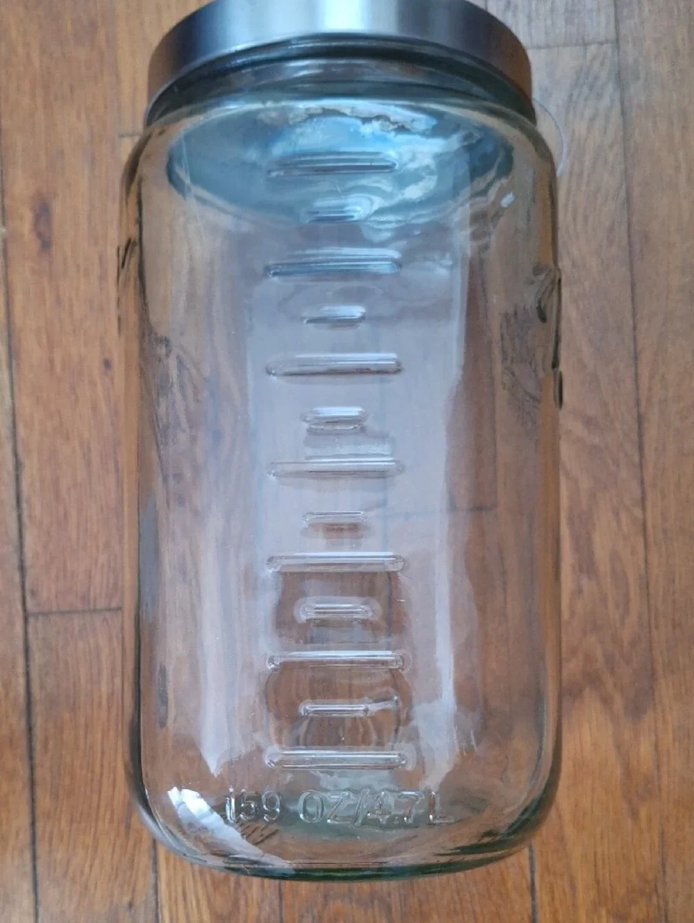 Mason Clear Glass Storage Jar with Silver Metal Lid